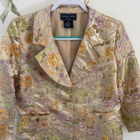 Robert Louis New York Vintage Ornate Floral Silk Jacket - Picture 4 of 10